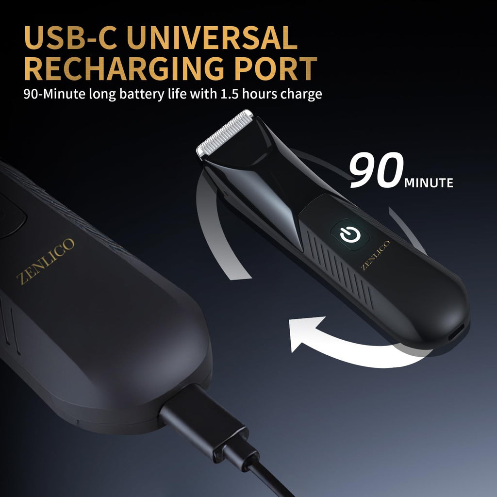 Rechargeable Body Hair Trimmer for Men - Waterproof & Precise Grooming
