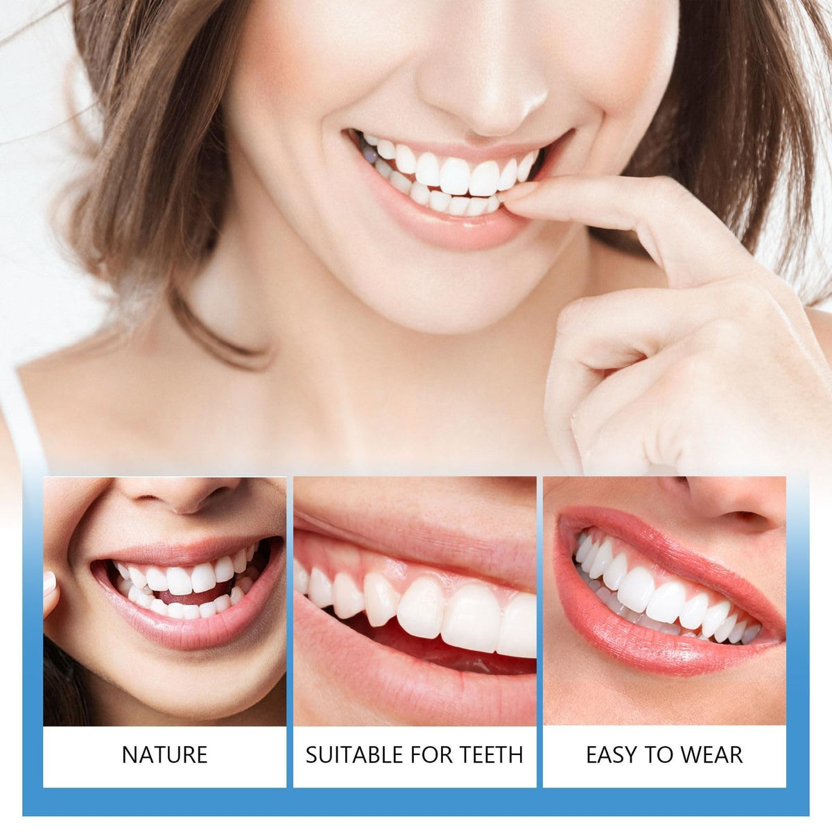 Moldable Silicone Denture Set Natural-Looking False Teeth & Veneers