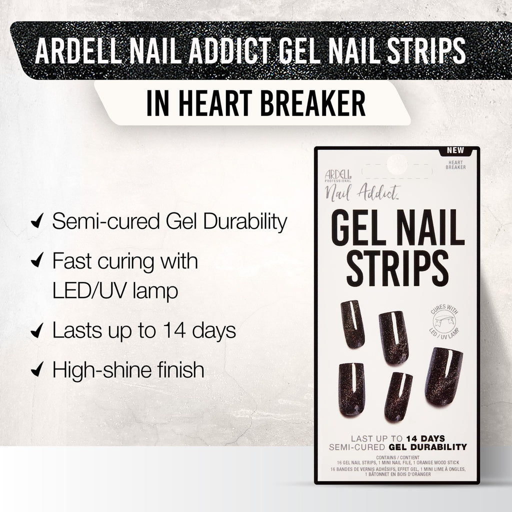 Ardell Nail Addict Gel Nail Strips Heart Breaker Long-Lasting Manicure