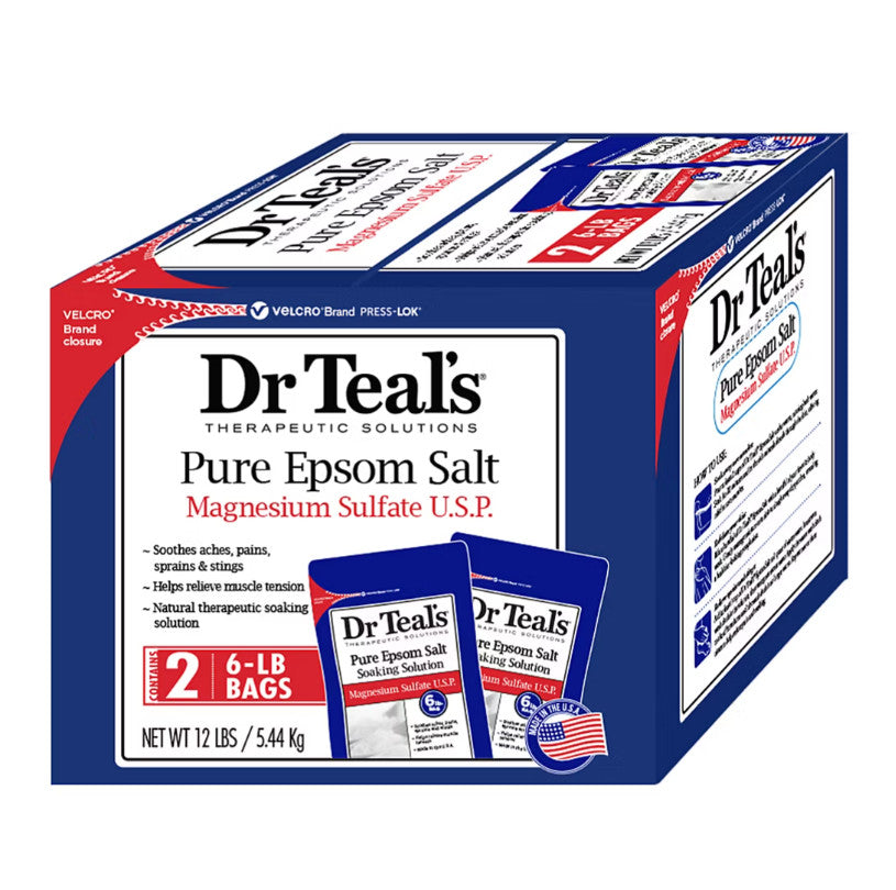 Unscented Epsom Salt Bath Salts - 12 lbs Natural Pain Relief & Muscle Soothing