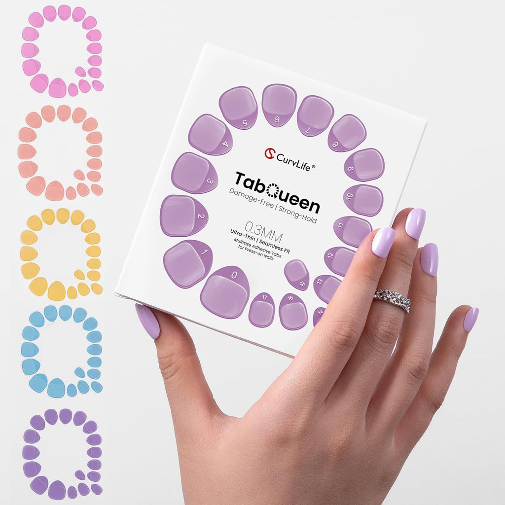 Press-On Nail Adhesive Tabs - Waterproof, Strong Hold, 10 Sheets, 180PCS