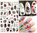 Halloween Noose Blood Rose Demon Skull Nail Stickers - Spooky Nail Art