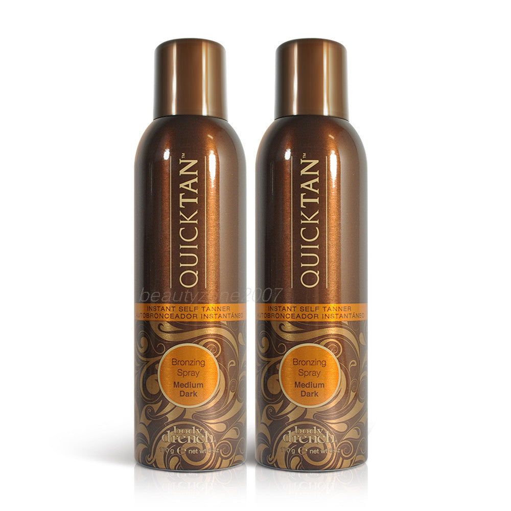 Body Drench Medium-Dark Bronzing Spray 6 Oz - Instant Sunless Tanning, 2-Pack