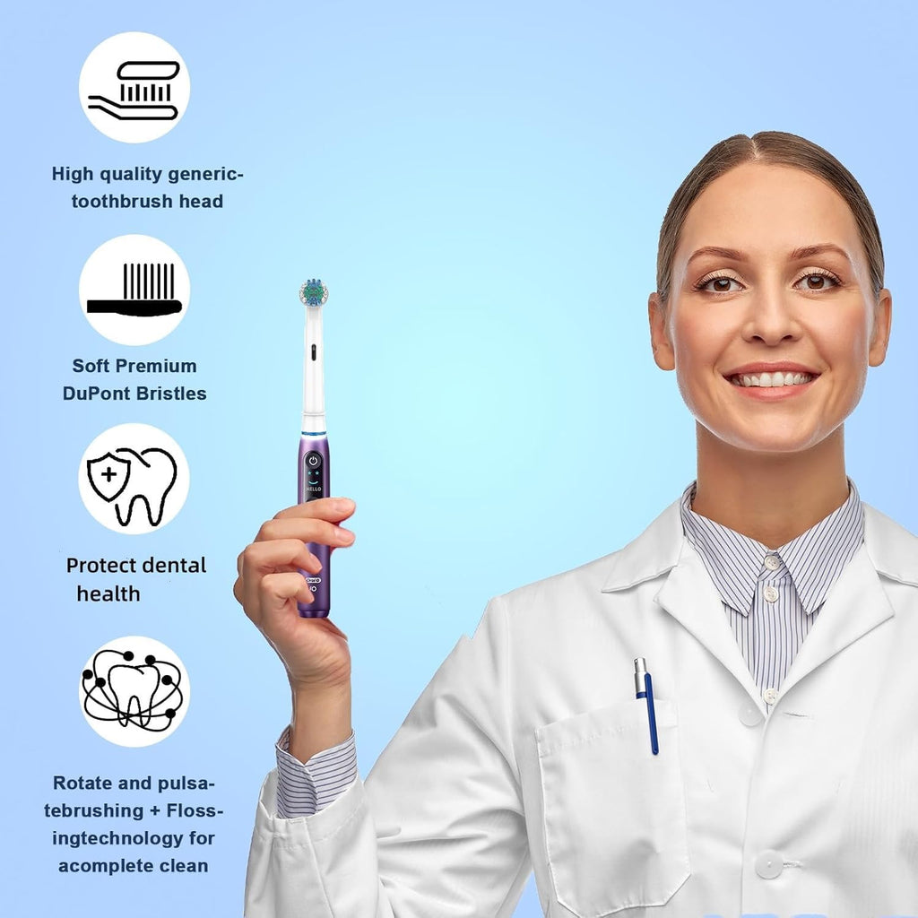 Electric Toothbrush Replacement Heads 8-Pack Compatible with Oral-B