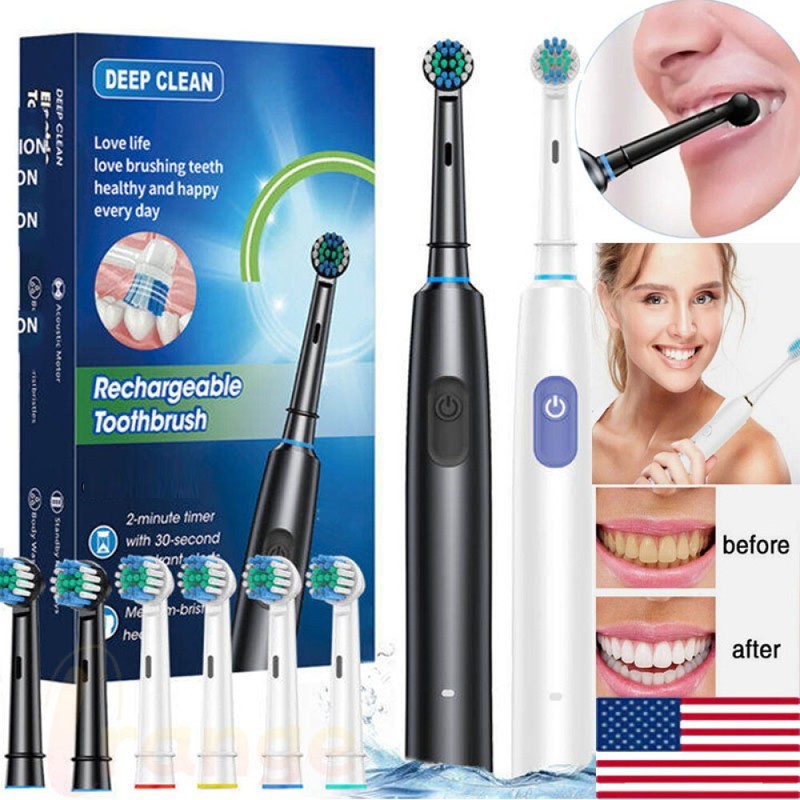 Electric Toothbrush Rechargeable 5 Modes with 4 Brush Heads - USB Type-C