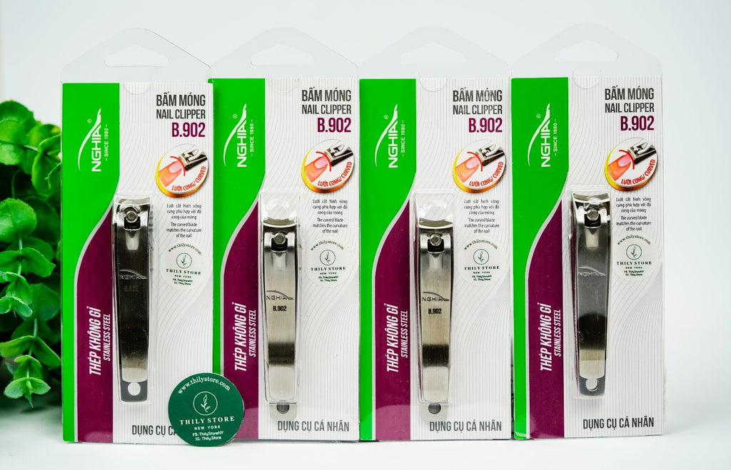 Large Stainless Steel Nail Clipper Set with Curved Blade - Pack of 4