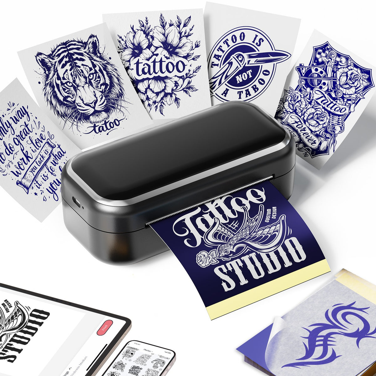 Tattoo Stencil Printer TP31 with Transfer Paper – Portable Wireless Tattoo Design Printer