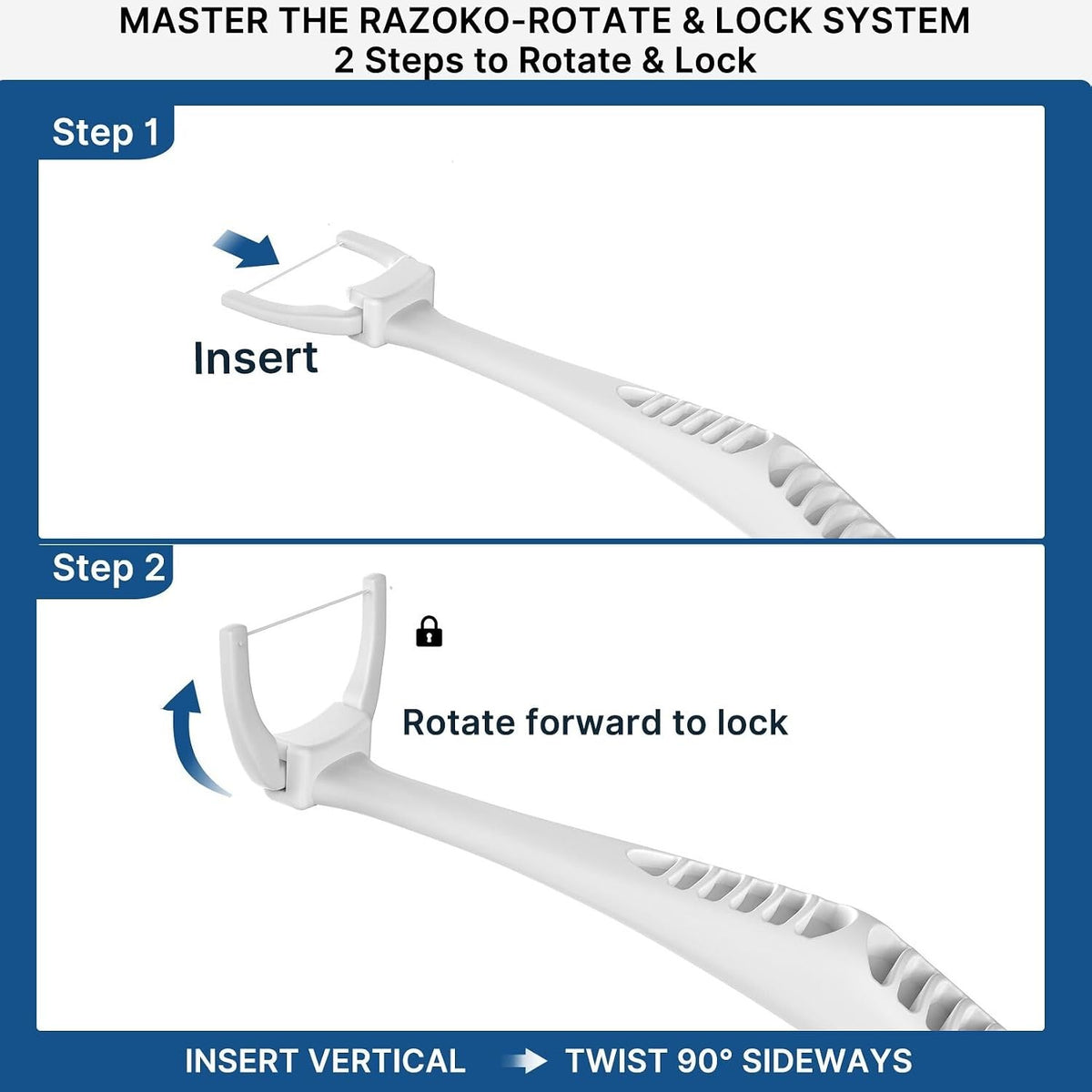 Dental Flosser Kit with Handle and 120 Refill Heads - Easy Access, Ergonomic Design