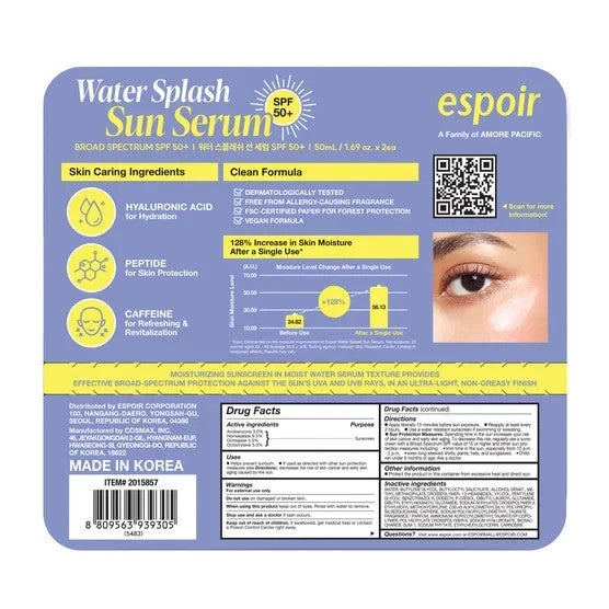 Water Splash Sun Serum SPF 50 Sunscreen - 1.69 fl oz, 2-Pack damaged box