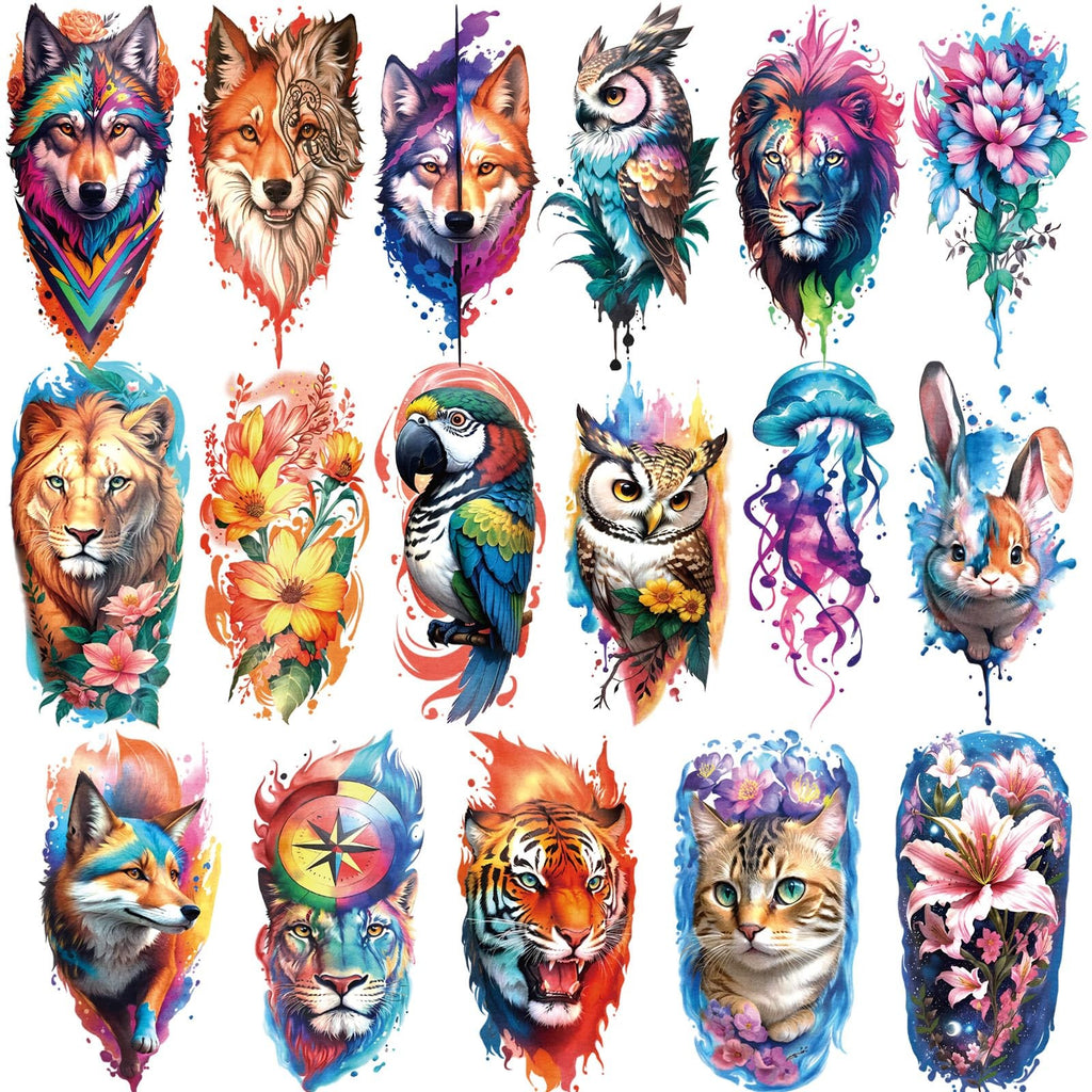 Impermeable Temporary Tattoos Set - Realistic Small & Large Sheets
