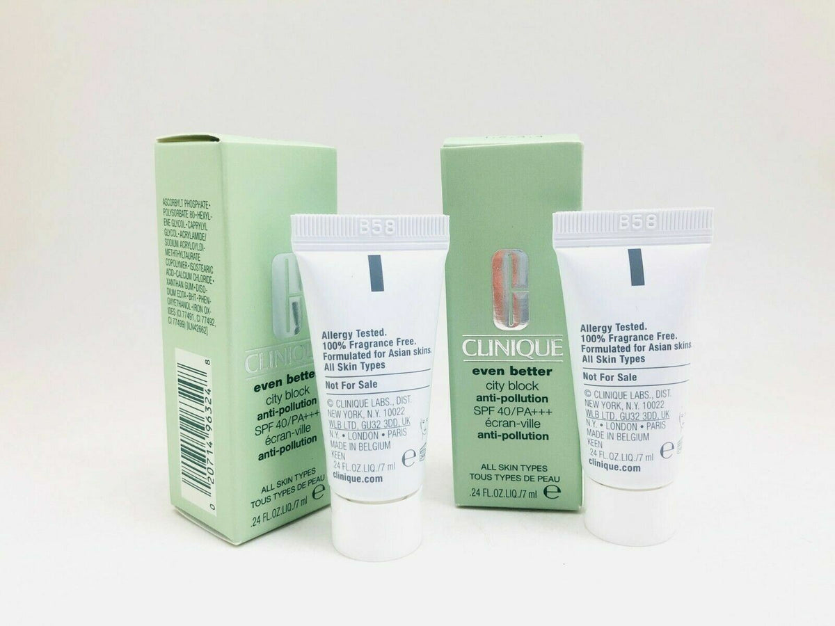 Set of 2 Clinique Even Better City Block SPF 40 Anti-Pollution Sunscreen 0.24 oz