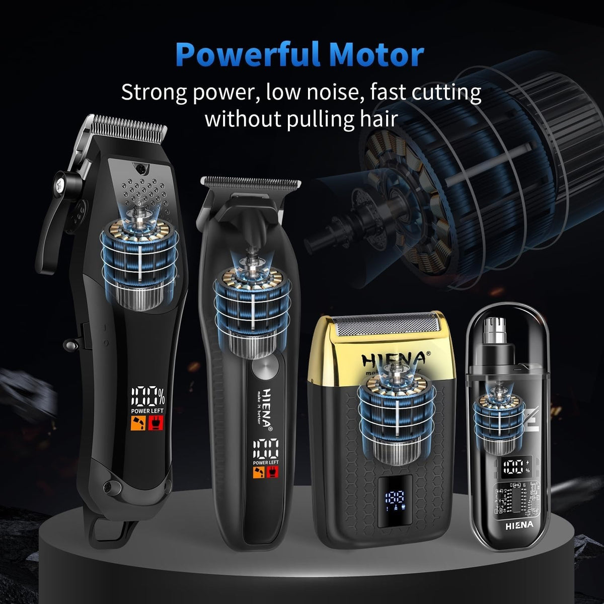 Professional Hair Clippers & Trimmer Set for Men - Adjustable Blades, Quiet Motor