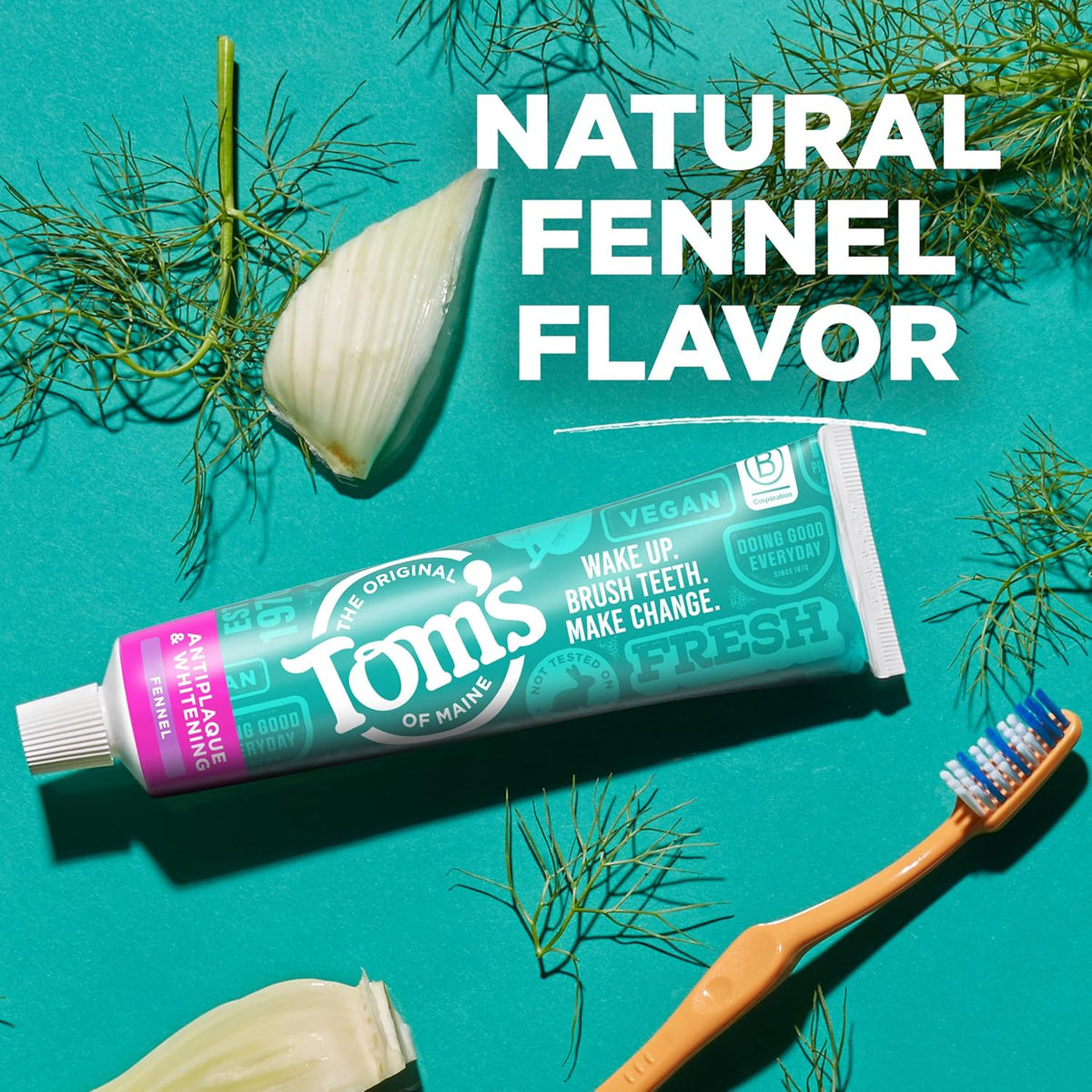 Natural Antiplaque Whitening Toothpaste with Fennel - 3 Pack 4.5 oz