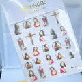 Nail Art 3D Decal Stickers for Manicure - Religious Angel Cross Love Design