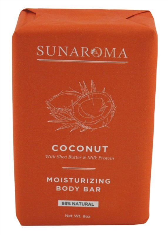 Sunaroma Coconut Shea Butter & Milk Protein Soap Bar 8oz - Brightening, Paraben & Sulfate Free