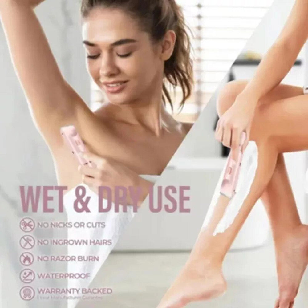 Waterproof Electric Lady Shaver for Sensitive Areas - Dual Head Bikini Trimmer