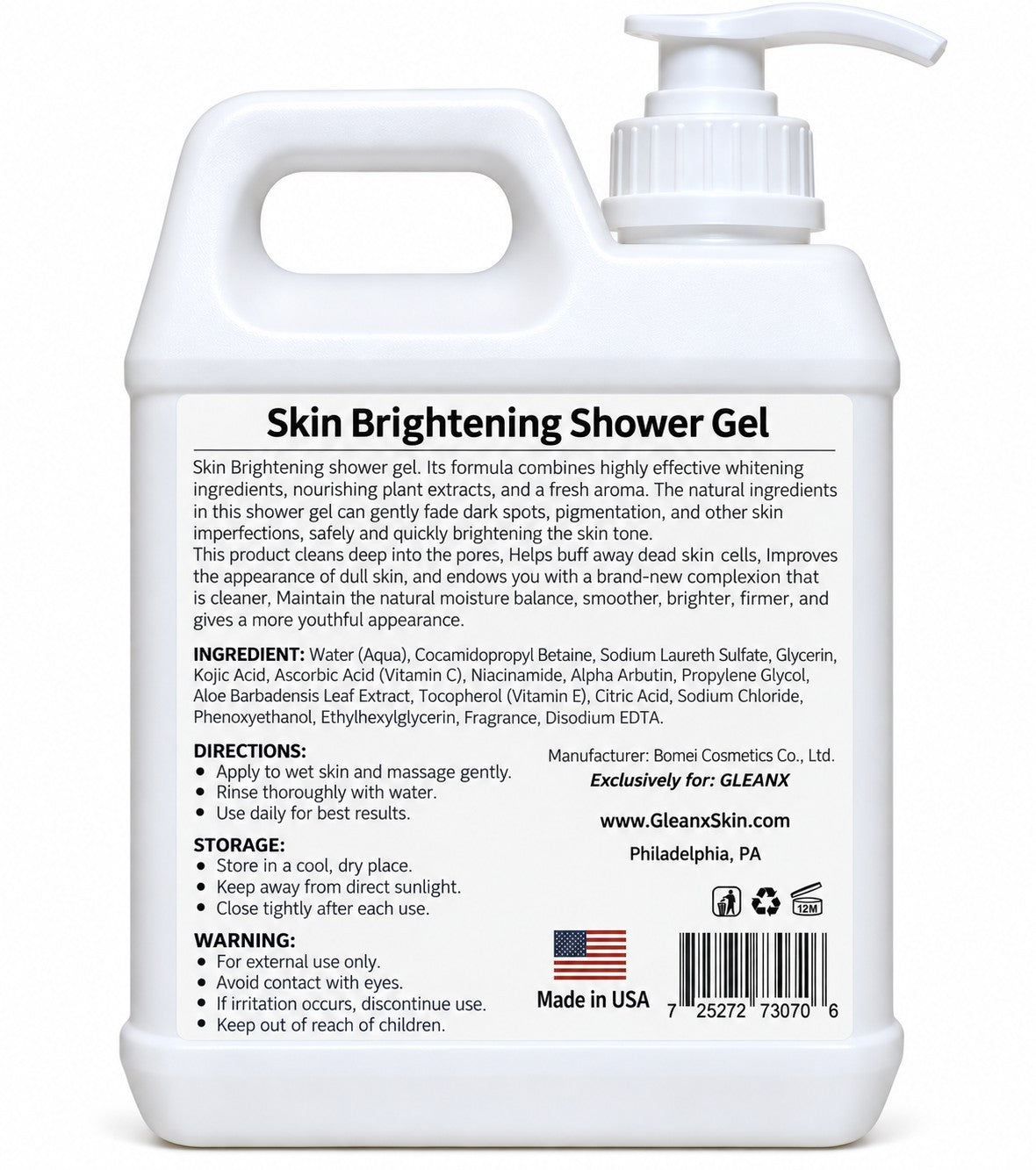 Kojic Acid Vitamin C Body Wash - Brightening Skin & Hydrating 1000ml