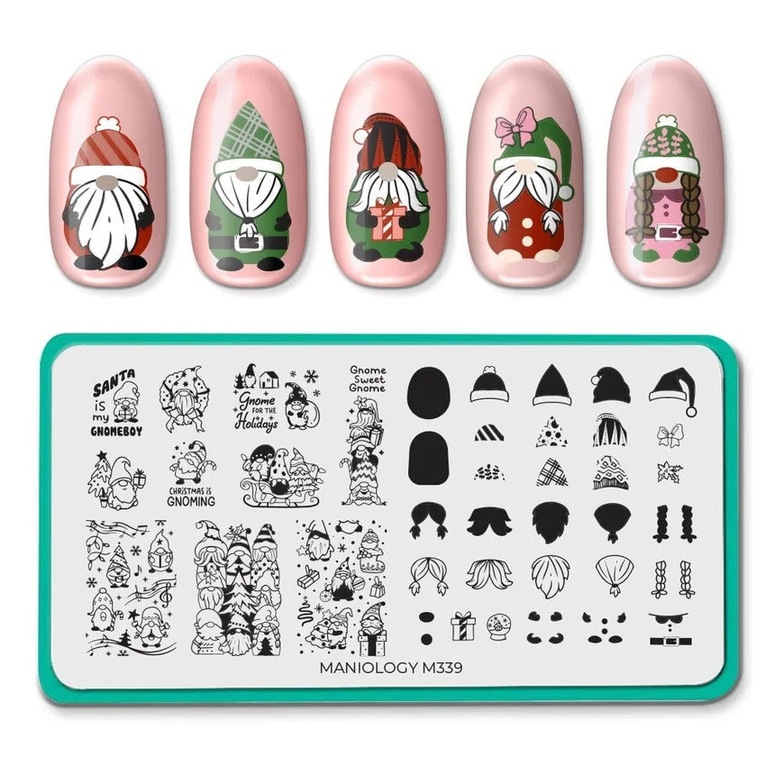 Maniology Christmas Gnomes Nail Stamping Plate M339 - Nail Art Decor