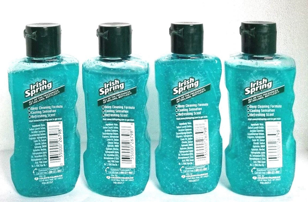 Travel Size Irish Spring Body Wash Cool Relief Scrub 2.5 fl oz 4 Pack