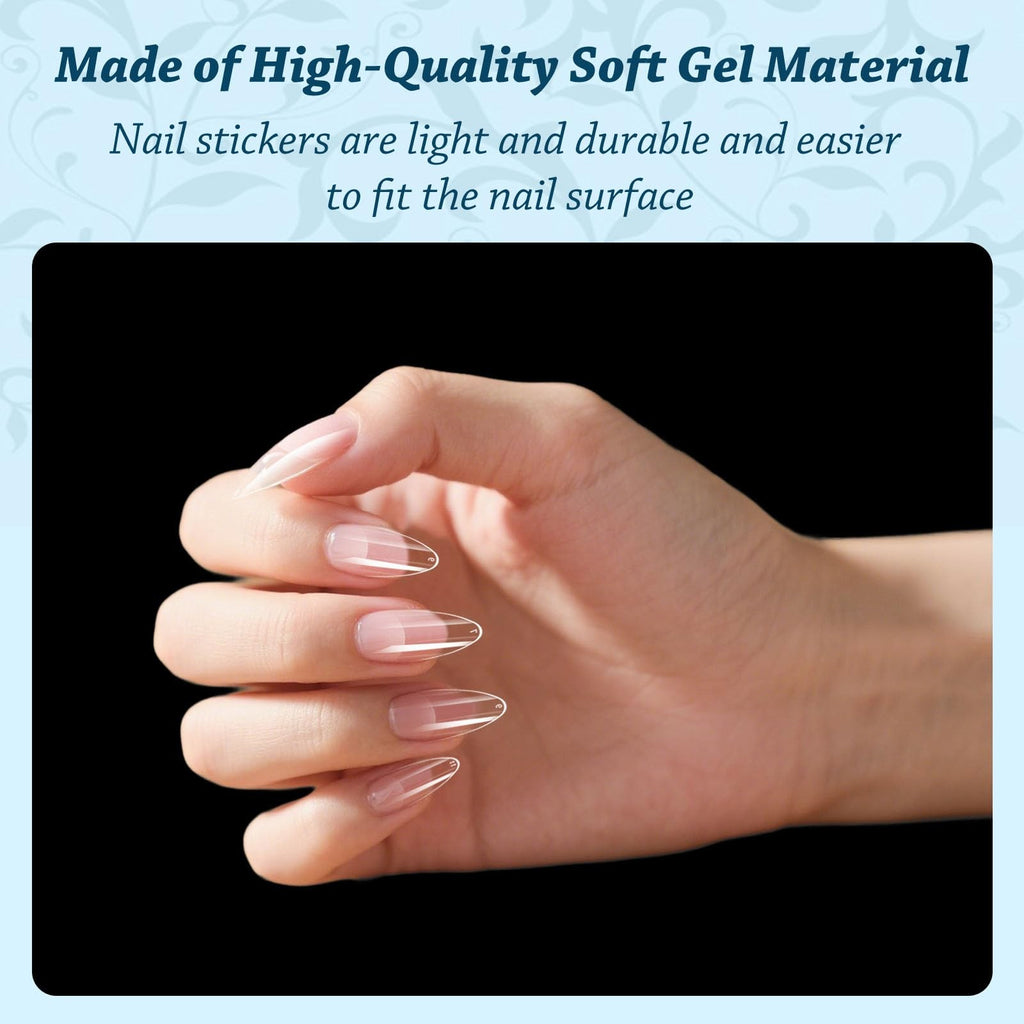 Short Almond Nail Tips 288PC Gel Acrylic False Nails with 12 Sizes