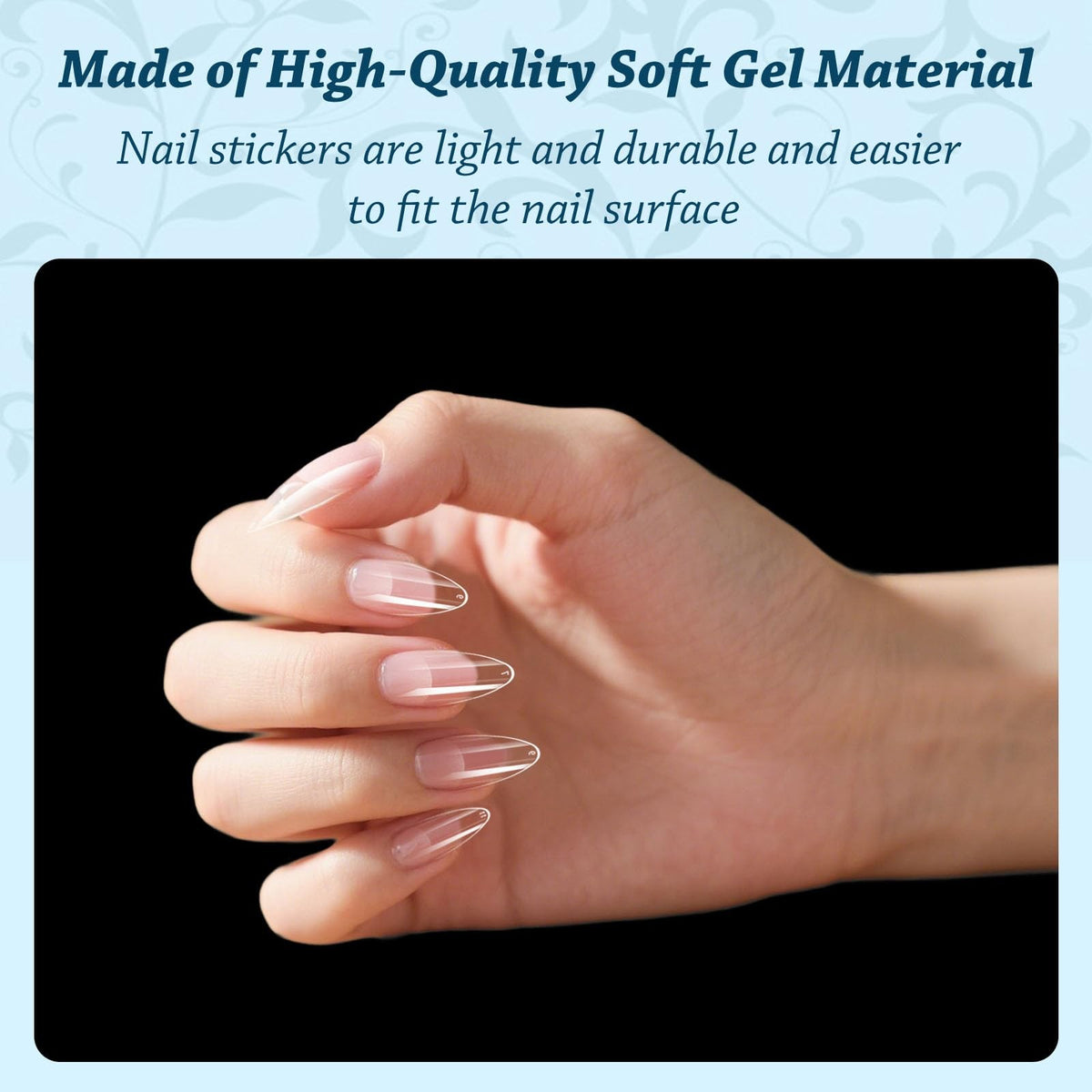 Short Almond Nail Tips 288PC Gel Acrylic False Nails with 12 Sizes