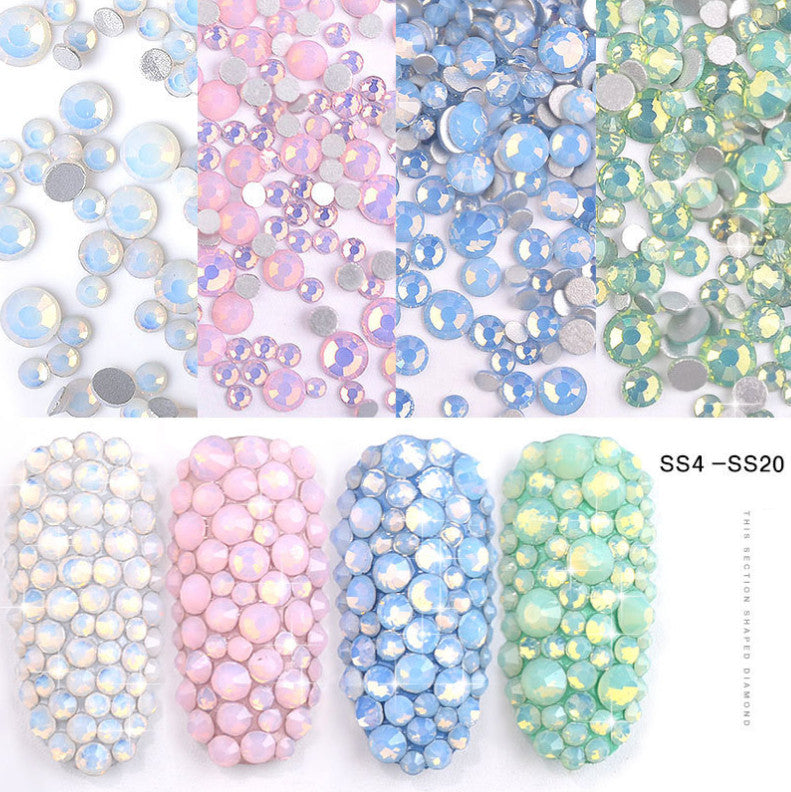 Nail Art Rhinestones Crystal Gems Flat Back 3D Tips for Nails DIY Decoration