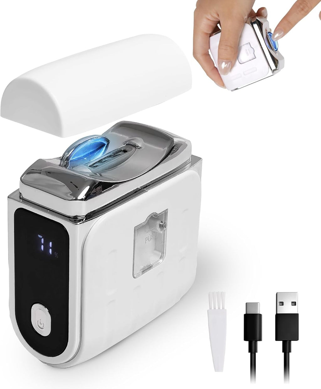 Electric Nail Clipper with LED Light and Adjustable Speed - Portable & Quiet