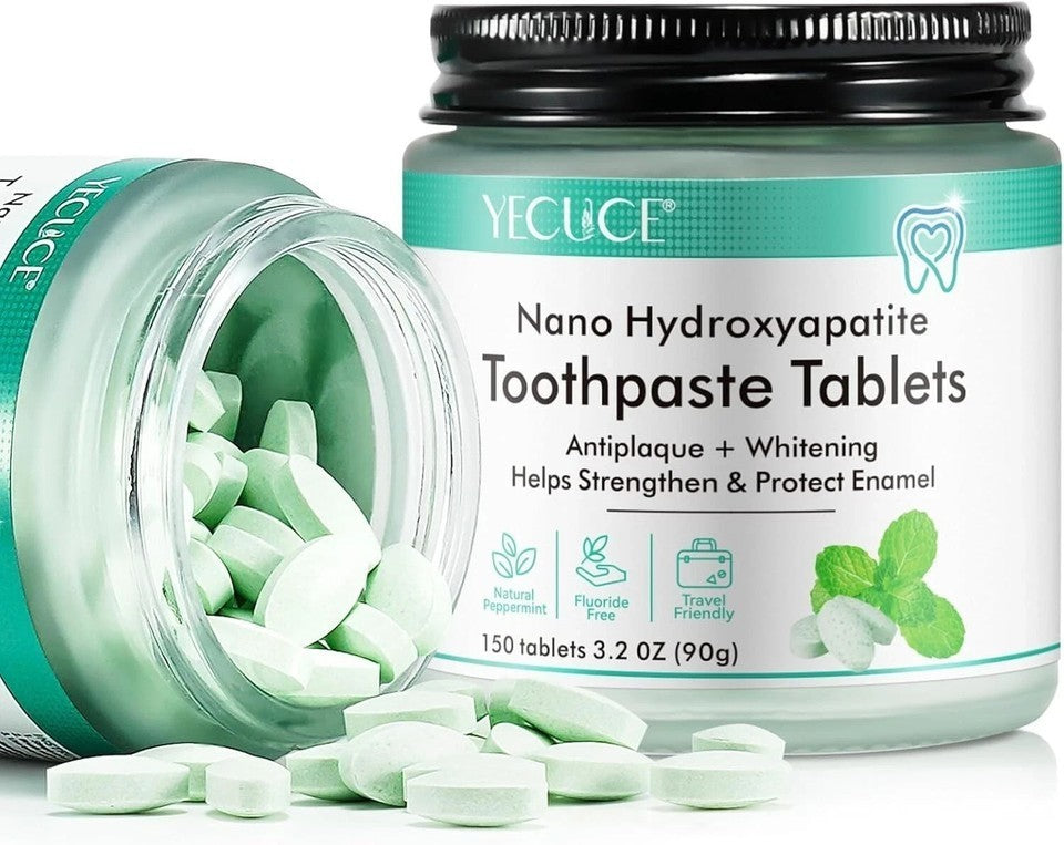 150pcs Nano Hydroxyapatite Toothpaste Tablets Travel Oral Care Chewable Fluoride-Free
