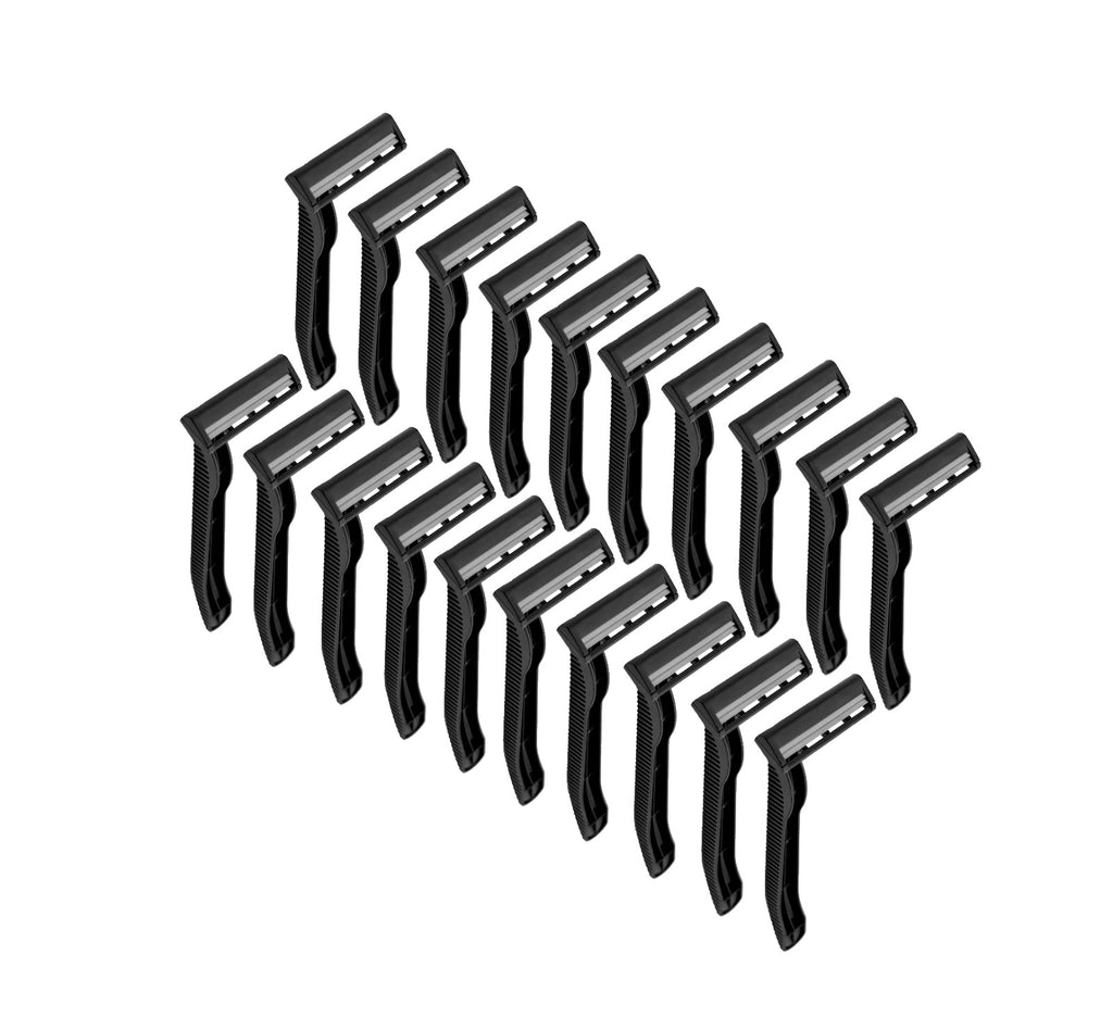 Bulk Pack 40 Disposable Razors - Black & Pink Twin Blade Shavers