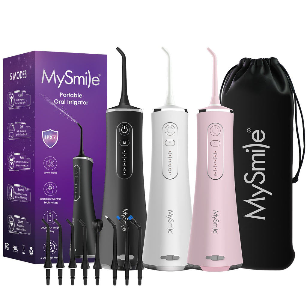 Cordless Water Flosser with 8 Nozzles, Oral Irrigator for Dental Cleaning