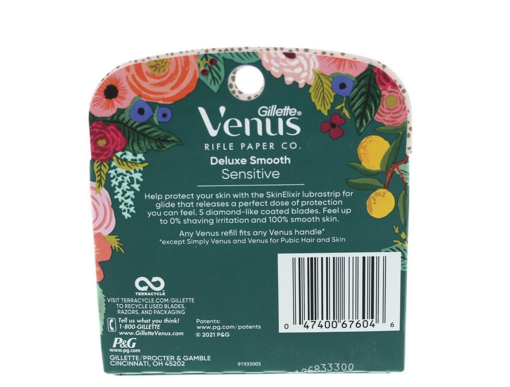 Gillette Venus Razor Blade Refills - Deluxe Smooth Sensitive, 5 Blades, Pack of 4
