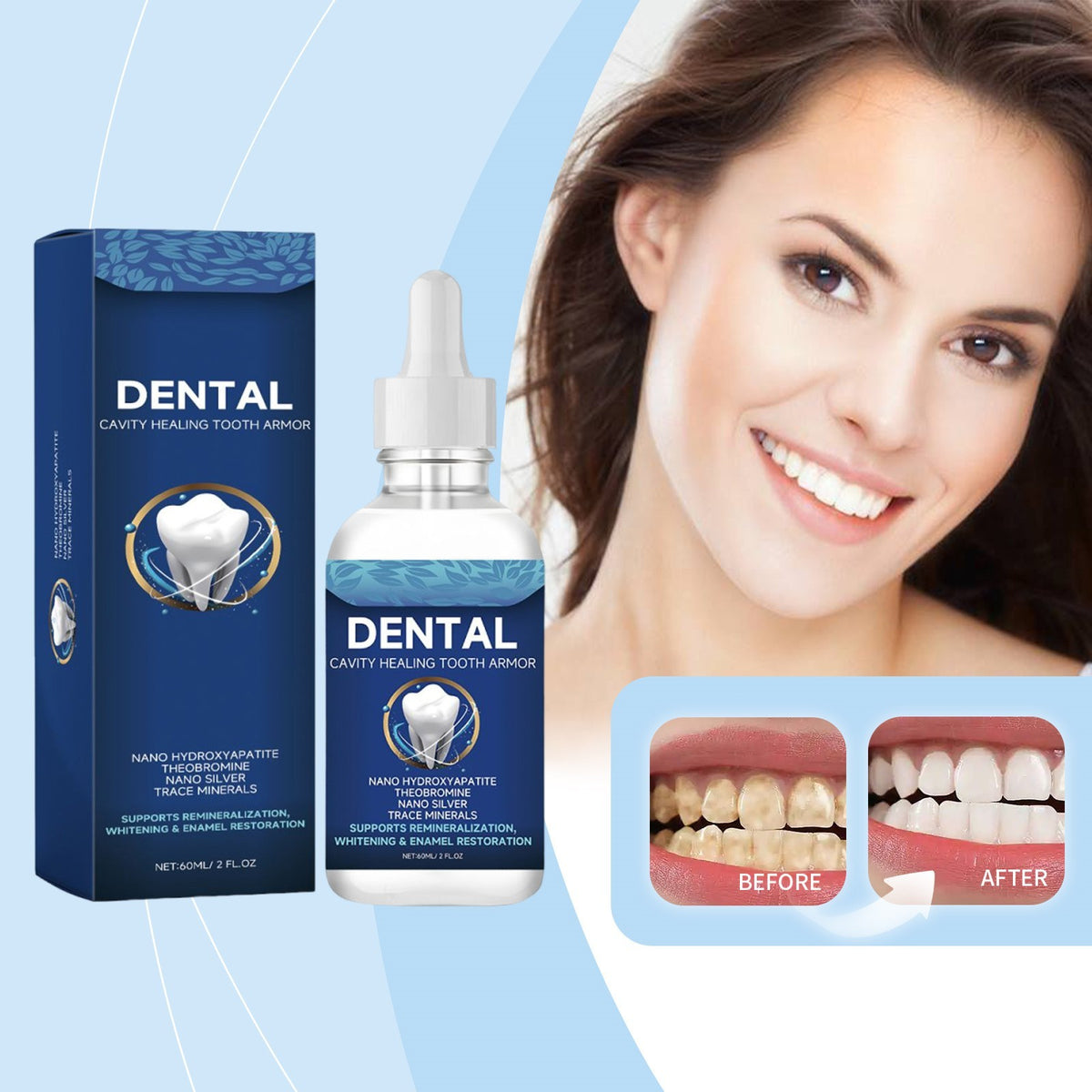 Dental Cavity Healing Tooth Care Solution 2 fl oz / 60ml - Gentle Oral Health Formula