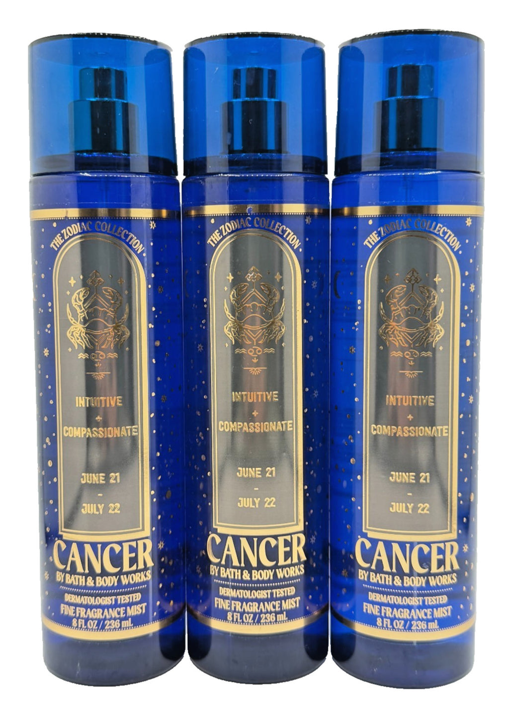 Set of 3 Zodiac Cancer Fragrance Mist Sprays - 8 oz Bath & Body Collection