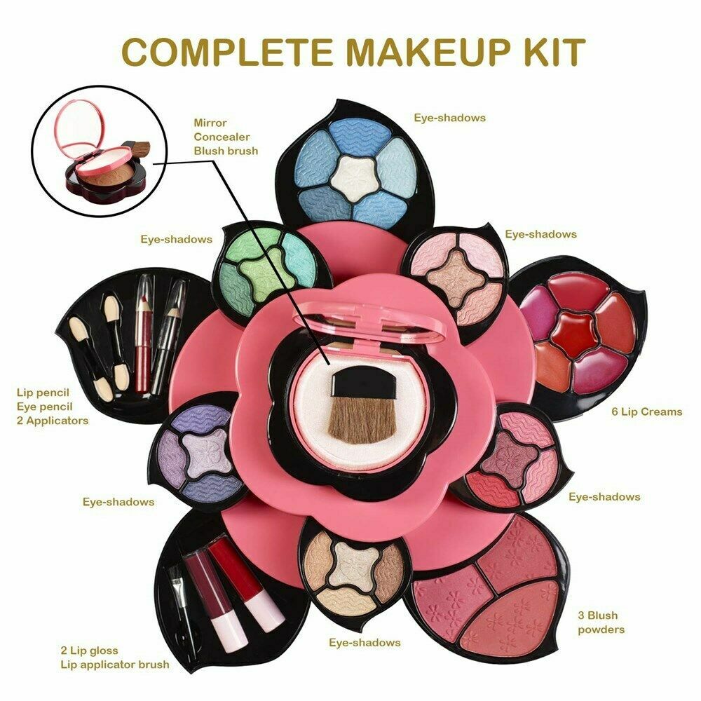 Flower Makeup Kit for Teens and Women - 40+ Colors, Expandable Petal Design