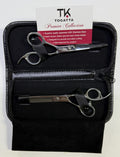 Left Handed Japanese 440C Steel Razor Shears - 5.5 Inch Duo Set