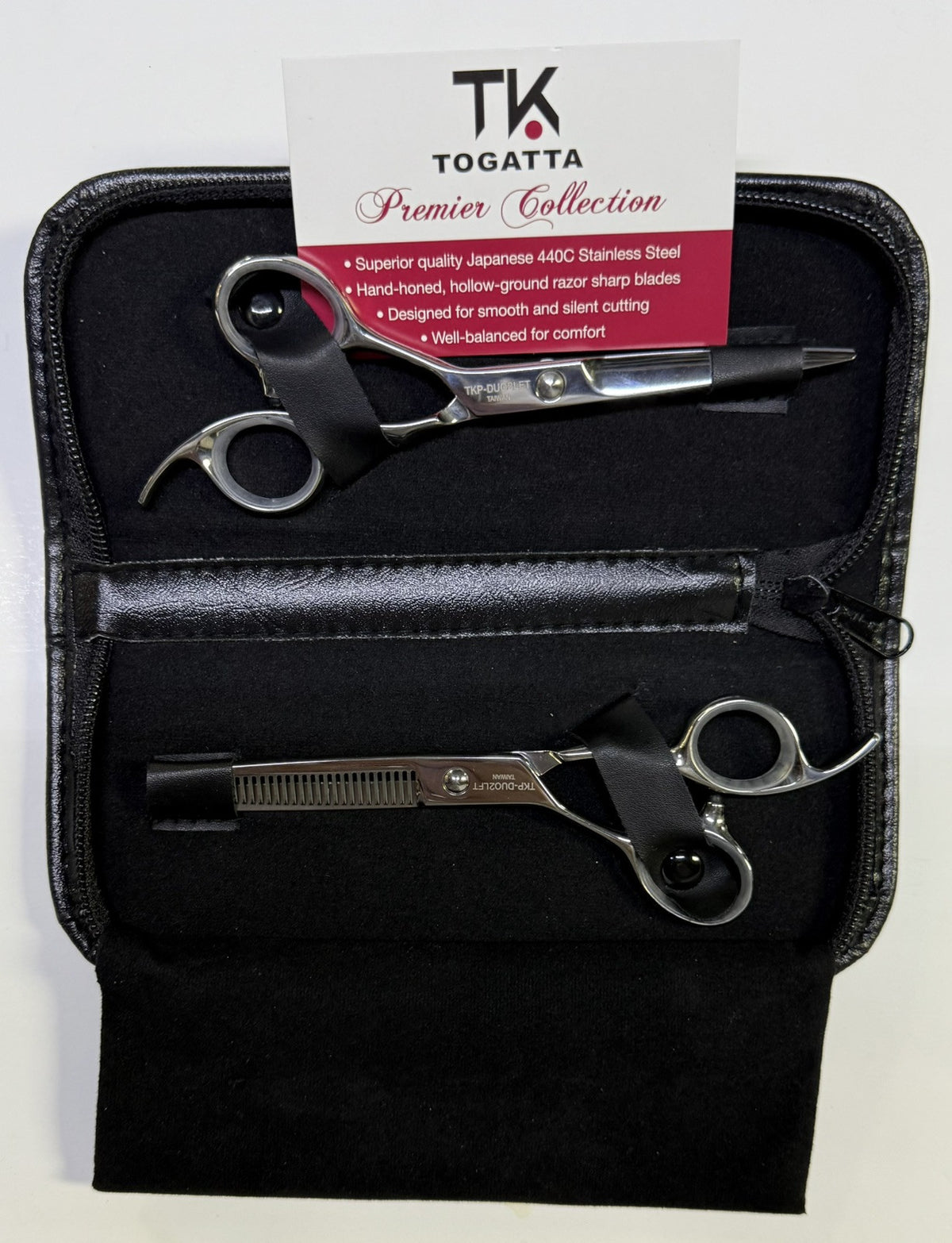 Left Handed Japanese 440C Steel Razor Shears - 5.5 Inch Duo Set