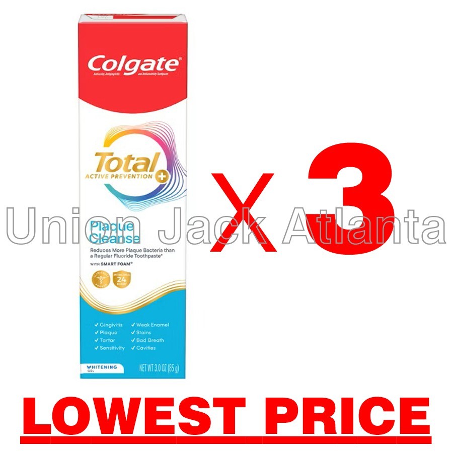 Colgate Total Active Prevention Plaque Control Toothpaste - 3 Pack 3oz Tubes
