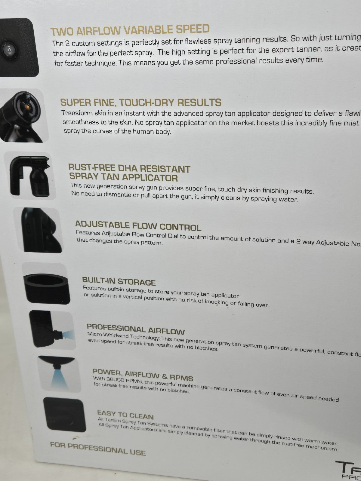 HVLP Spray Tan System for Professional Salon Use - Complete TanEm Pro Bronze VINBENZO