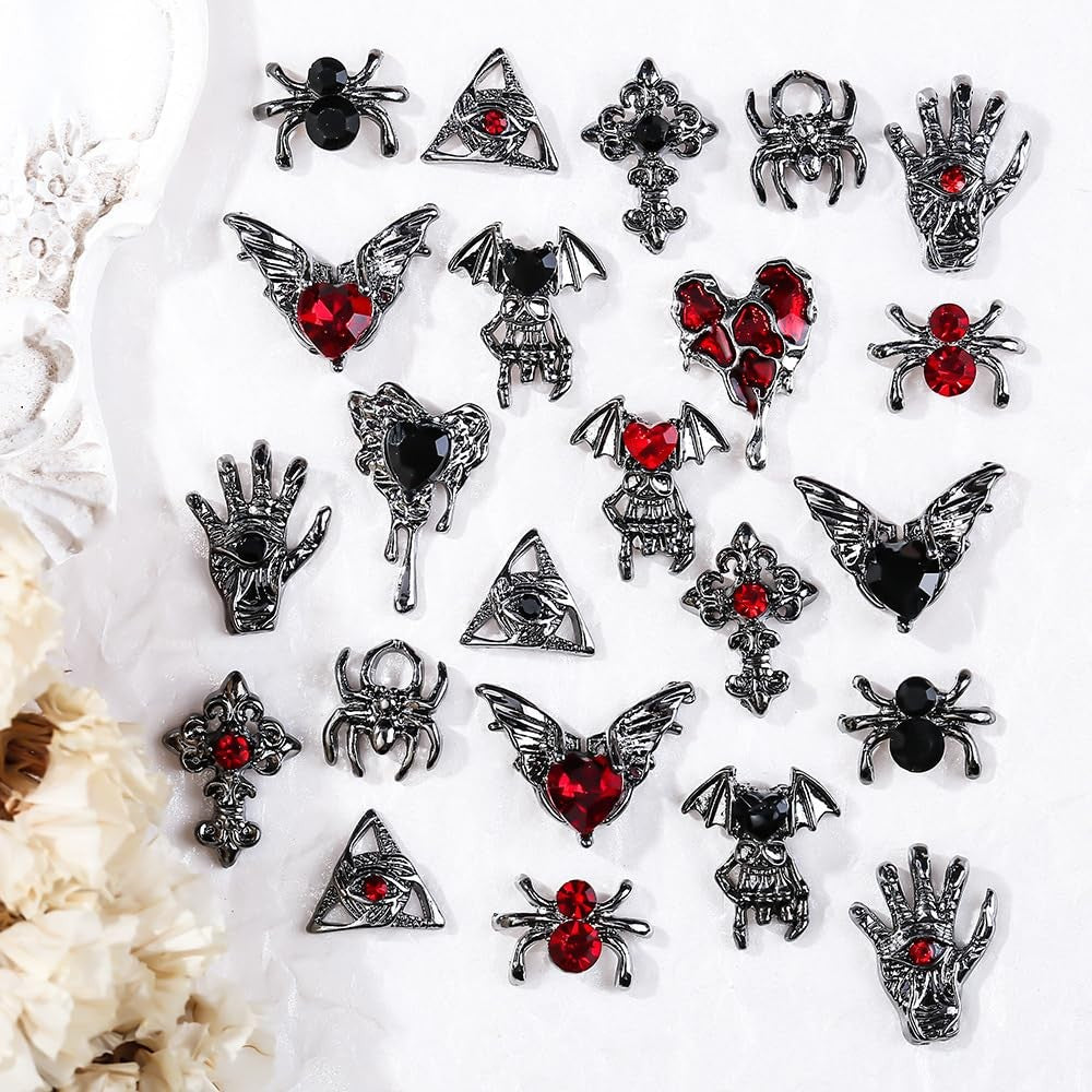 Halloween Nail Charms 3D Alloy Nail Art Decorations for Women