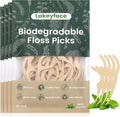 Biodegradable Dental Floss Picks - Eco-Friendly Plant-Based Tooth Floss, Mint, 200 Count