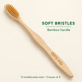 Bamboo Toothbrushes 12 Pack - Soft Bristles for Adults, Natural & BPA-Free