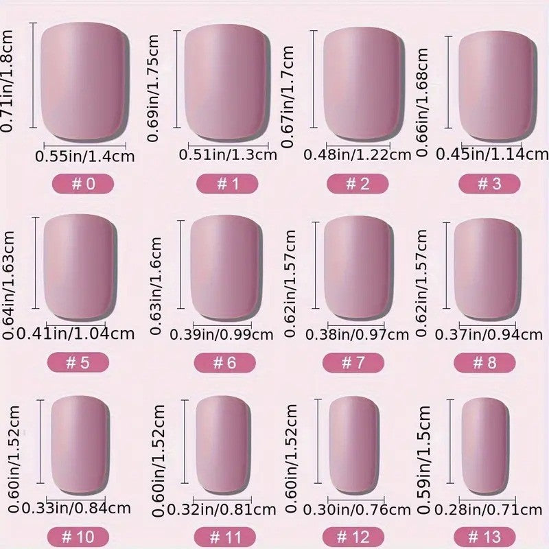 48Pcs Short Square Press-On Nails Set - Teal Burgundy Rose Gold