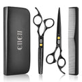 Professional Hair Cutting Scissors Kit 6.7 Inch Barber Shears Set Black