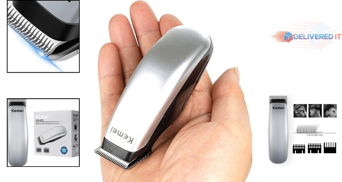 Mini Cordless Hair Trimmer Grooming Kit with Stainless Steel Blades - Travel Size