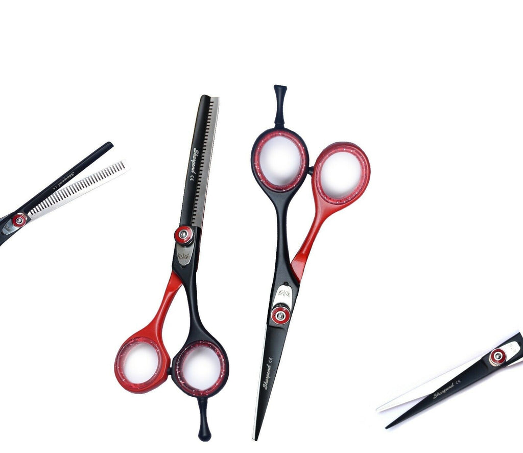 Professional Hair Cutting & Thinning Scissors Set with Razor & Pouch