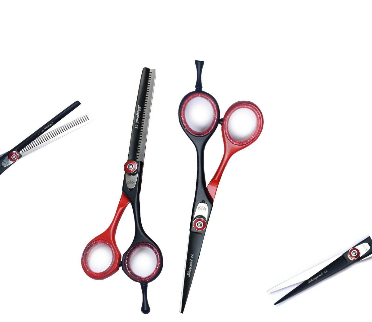 Professional Hair Cutting & Thinning Scissors Set with Razor & Pouch