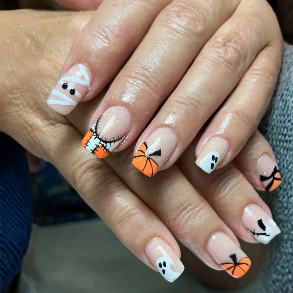 Halloween Nail Art Stickers Ghost Pumpkin Bat 3D Self-Adhesive Decals