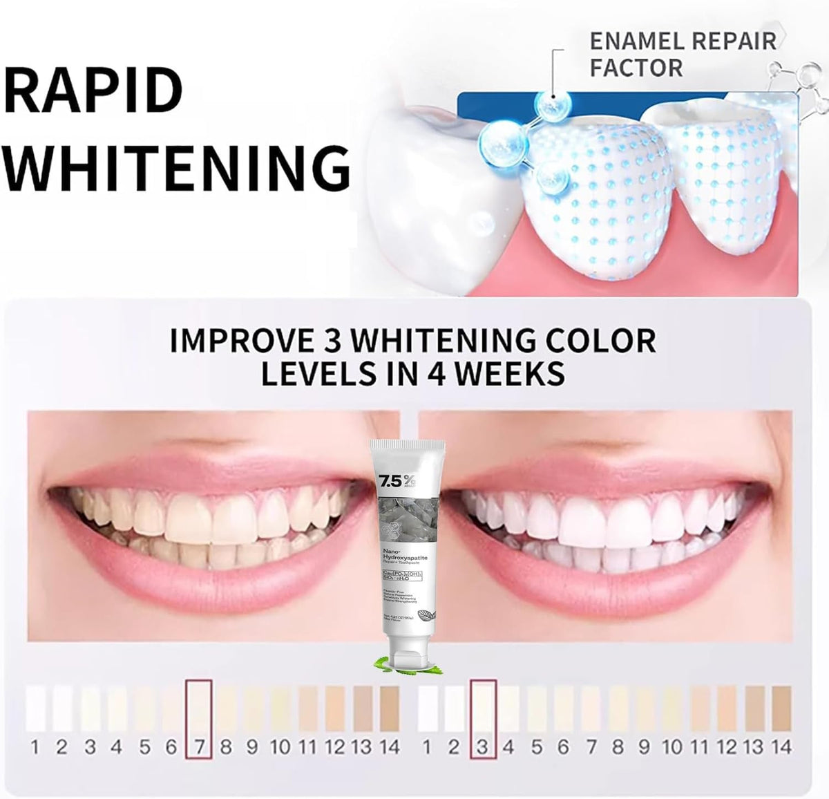 Hydroxyapatite Toothpaste for Sensitive Teeth - Deep Clean & Enamel Repair