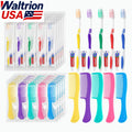 Disposable Travel Toothbrush Kit with Toothpaste & Comb 25 Pack