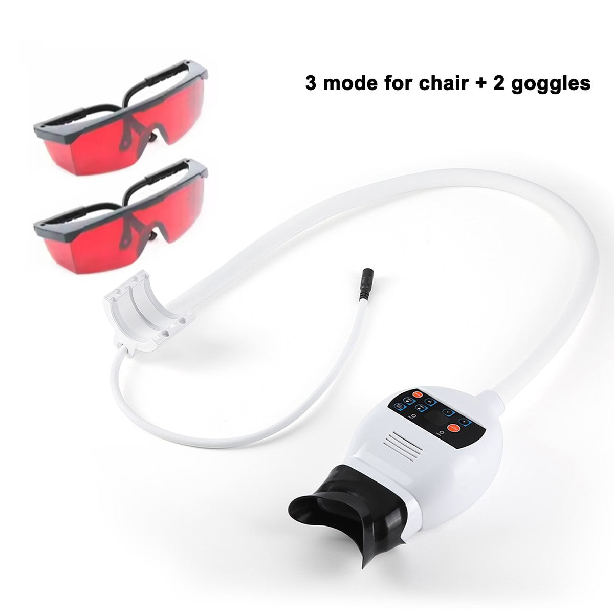Dental Whitening Light with Goggles Triple Color LED for Teeth & Oral Examination
